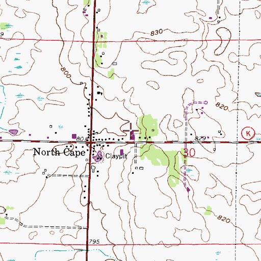 Topographic Map of North Cape Elementary School, WI