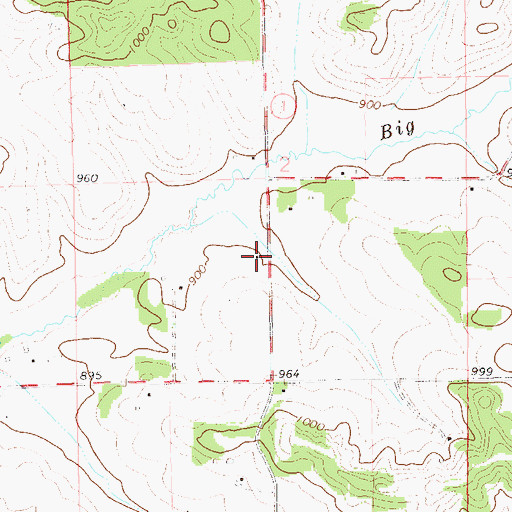 Topographic Map of Big Creek School (historical), WI