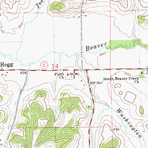 Topographic Map of Hegg School (historical), WI