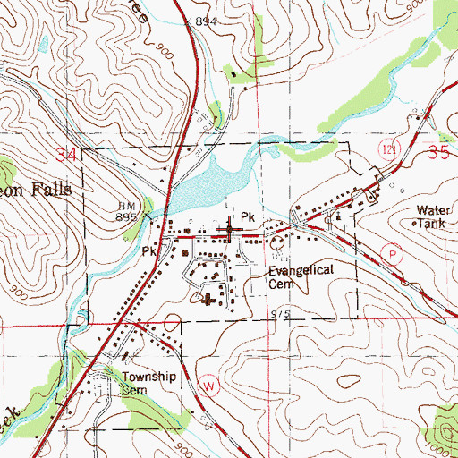Topographic Map of Pigeon Falls Elementary School, WI