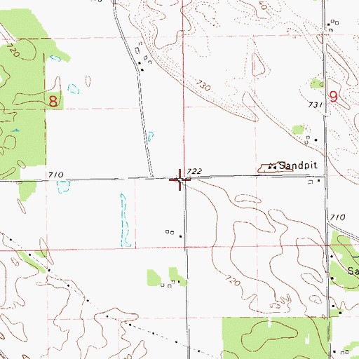 Topographic Map of South Prairie School (historical), WI