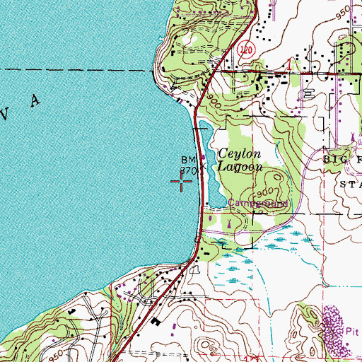 Topographic Map of Buttons Bay, WI