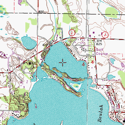 Topographic Map of Mill Lake, WI