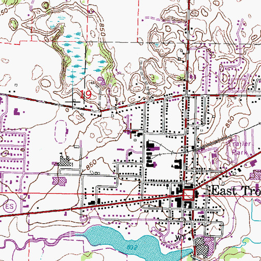Topographic Map of Saint Peter Elementary School, WI