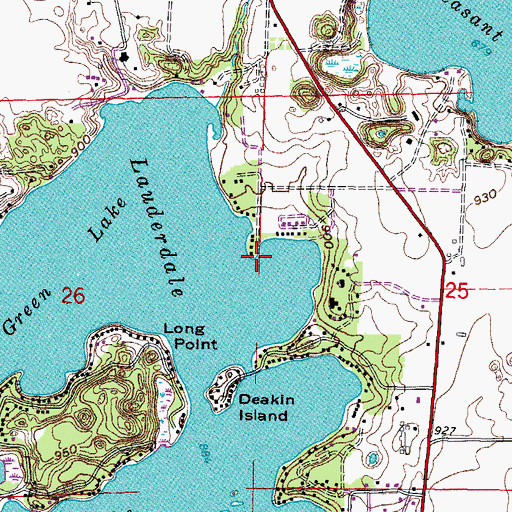 Topographic Map of Tratts Point, WI