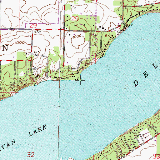 Topographic Map of Willow Point, WI