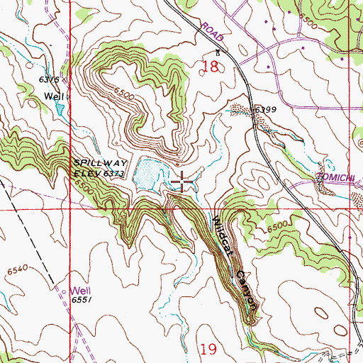 Topographic Map of Wildcat Canyon, CO