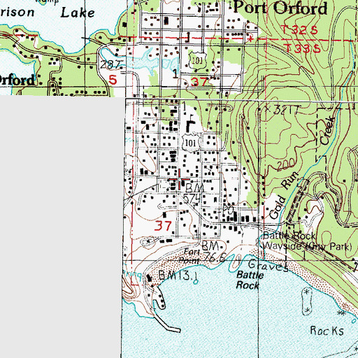Topographic Map of Fort Orford (historical), OR