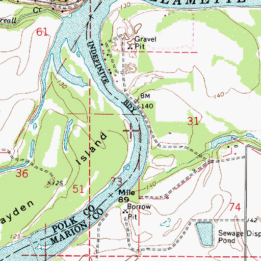 Topographic Map of Gray Eagle Bar, OR