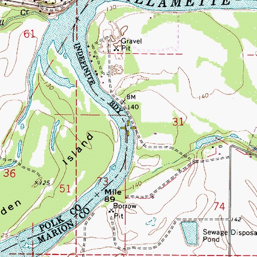 Topographic Map of Gray Eagle Bar, OR