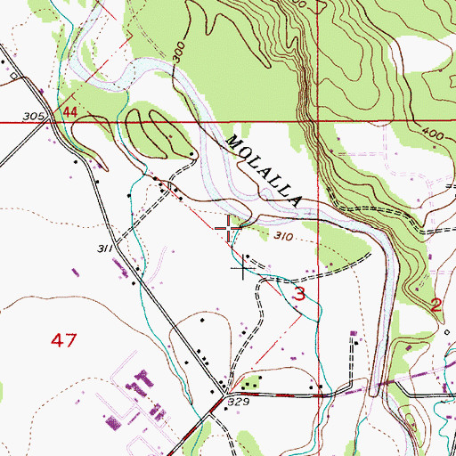 Topographic Map of Wright Creek (historical), OR