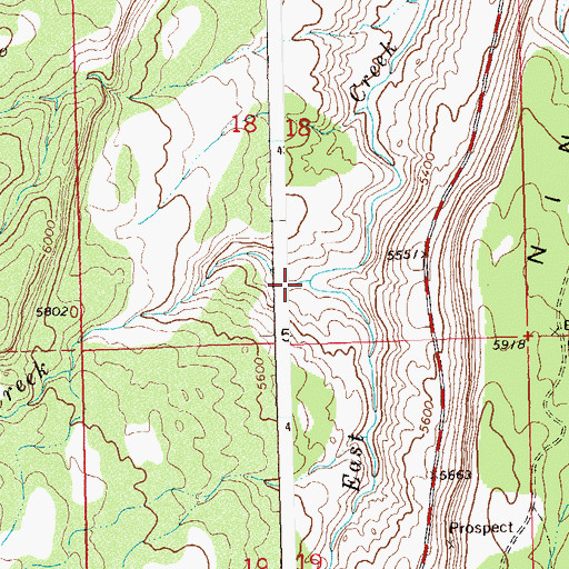 Topographic Map of North East Creek, CO