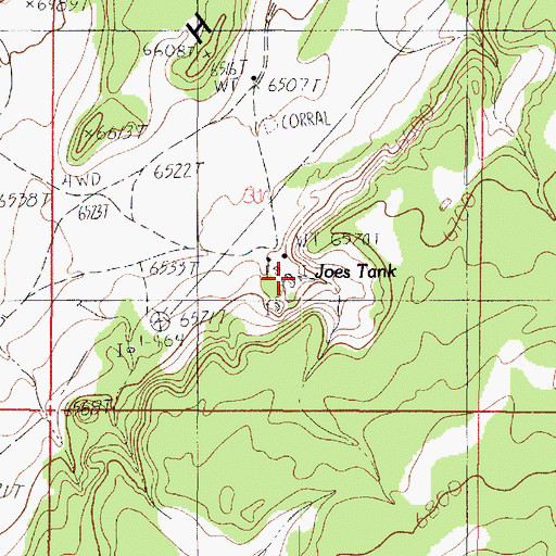 Topographic Map of Joes Tank, AZ