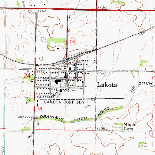 Topographic Map of Community Chapel, IA