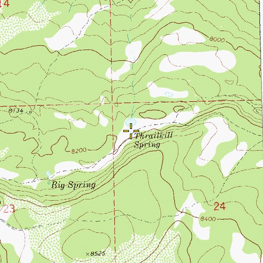 Topographic Map of Thrailkill Spring, CO