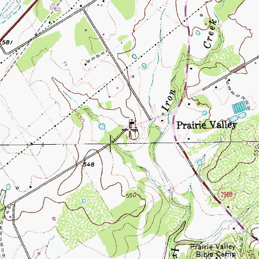 Topographic Map of Prairie Valley Cemetery, TX