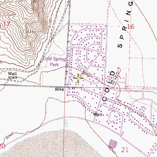 Topographic Map of Cold Springs, NV
