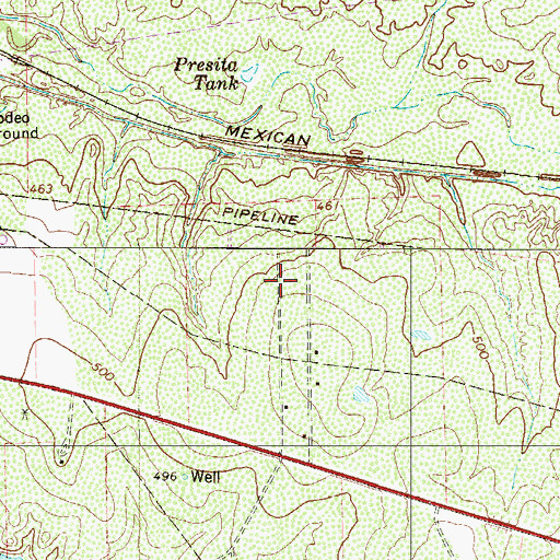 Topographic Map of Larga Vista, TX