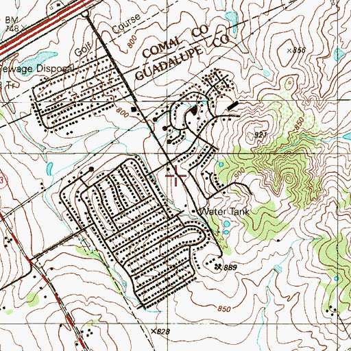 Topographic Map of Northcliff, TX