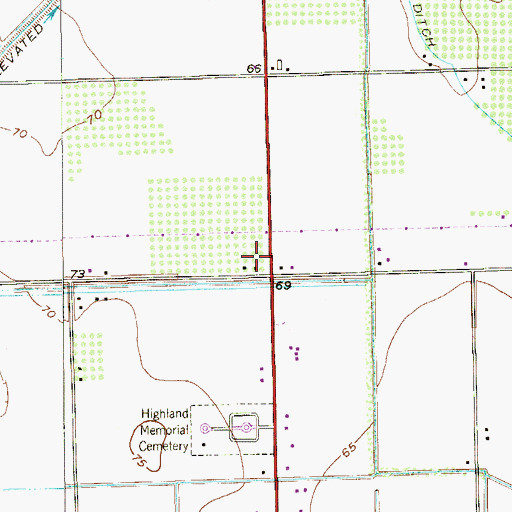 Topographic Map of Olivarez, TX
