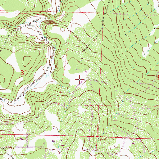 Topographic Map of Loghill Village, CO