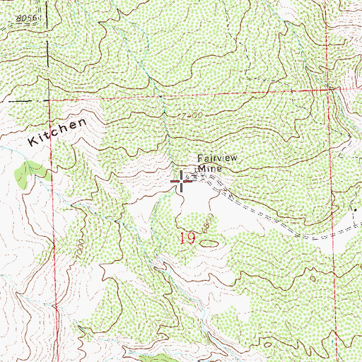 Topographic Map of Fairview Mine, CO