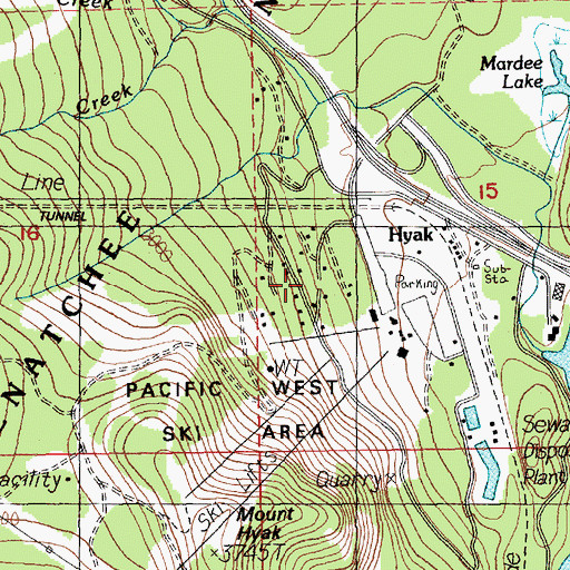 Topographic Map of Snoqualmie Pass, WA