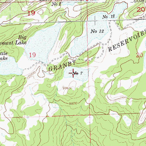 Topographic Map of Granby Reservoir Number 7, CO