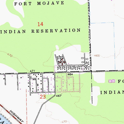 Topographic Map of Arizona Village, AZ