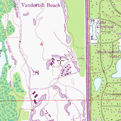 Topographic Map of Pelican Bay, FL