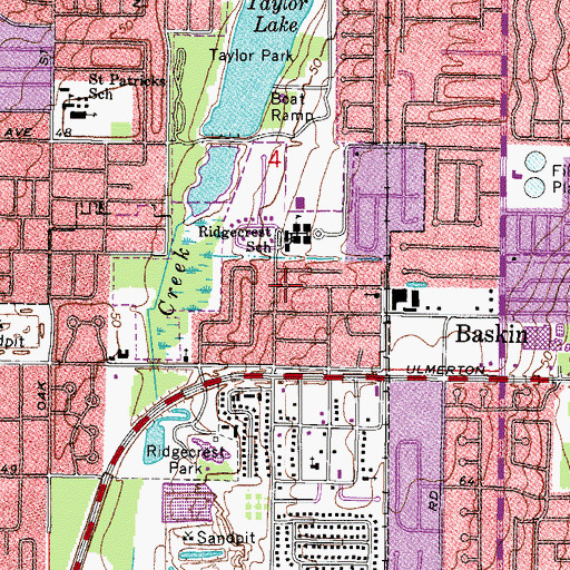 Topographic Map of Ridgecrest, FL