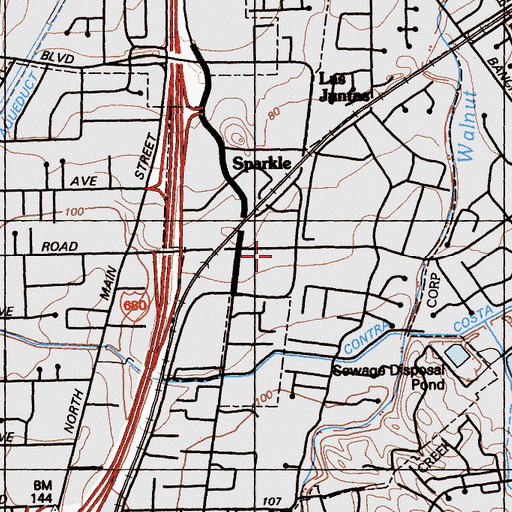 Topographic Map of Waldon, CA