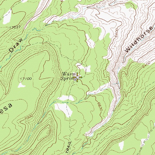 Topographic Map of Warm Spring, CO