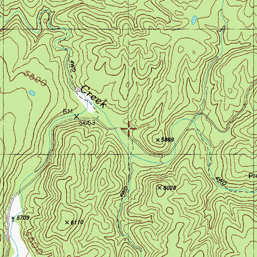 Topographic Map of Coal Creek Campground, AZ