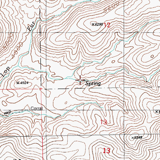 Topographic Map of Sweet Spring, AZ