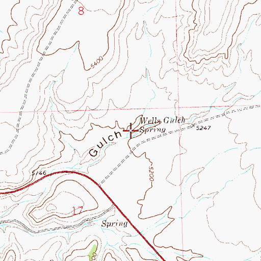 Topographic Map of Wells Gulch Spring, CO