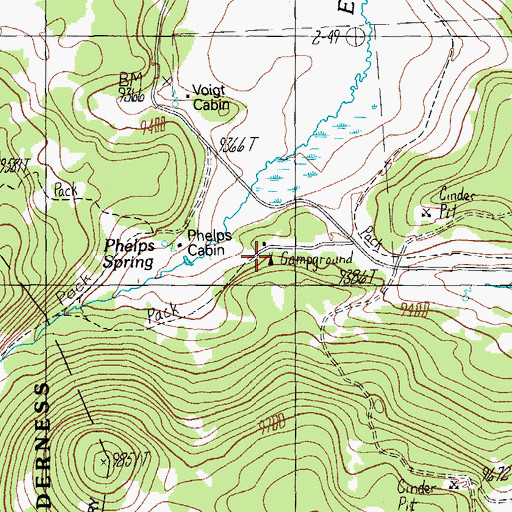 Topographic Map of Gabaldon Campground, AZ