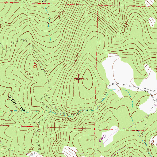 Topographic Map of Pine Ridge, NV