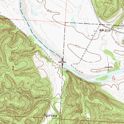 Topographic Map of Saratoga Creek, MO