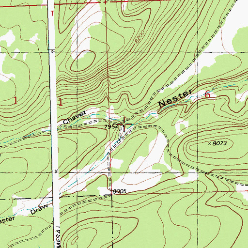Topographic Map of Chavez Canyon, NM