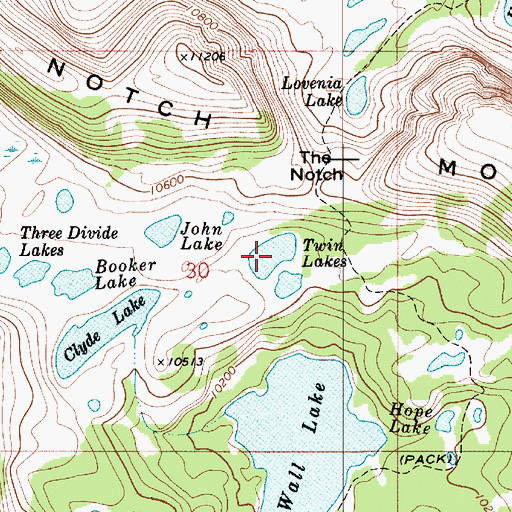Topographic Map of North Twin Lake, UT