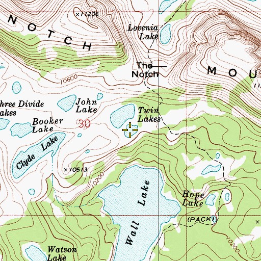 Topographic Map of South Twin Lake, UT