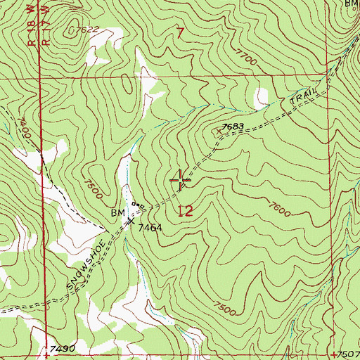 Topographic Map of Snowshoe Trail, CO