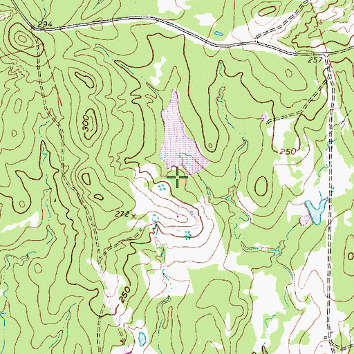 Topographic Map of Hutchings Dam, TX