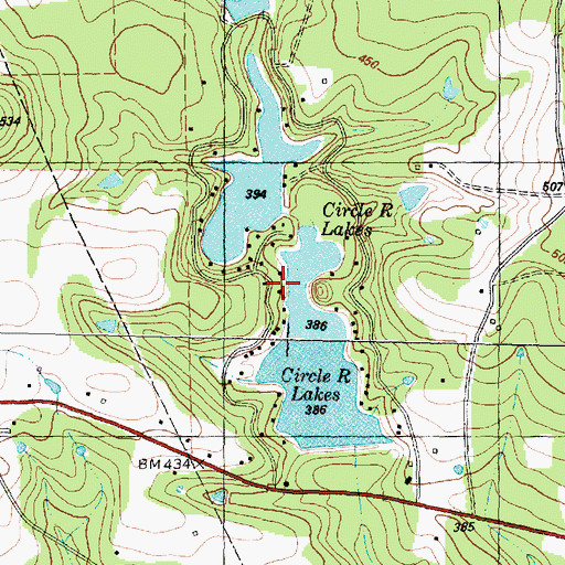 Topographic Map of Circle R Lake Number 2, TX