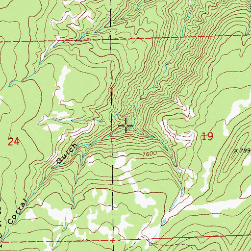 Topographic Map of Barklay Cabin Gulch, CO