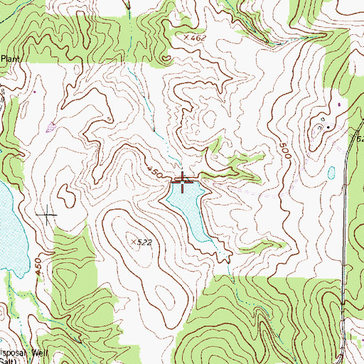 Topographic Map of Mosley Lake Dam, TX