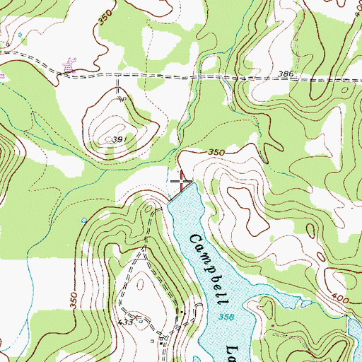 Topographic Map of Campbell Dam, TX