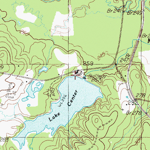 Topographic Map of Lake Center Dam, TX