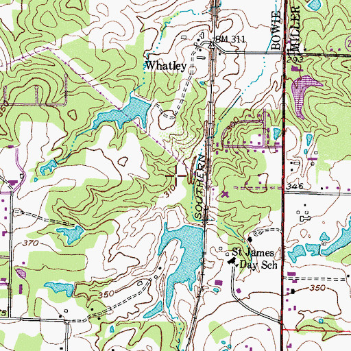 Topographic Map of Wright Lake, TX